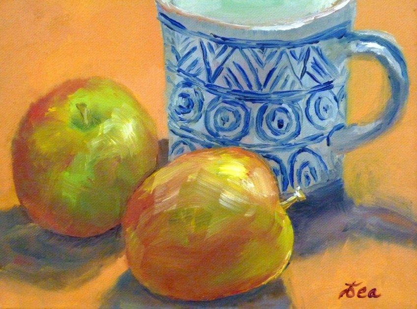 Alla Prima Apples & Blue Mug