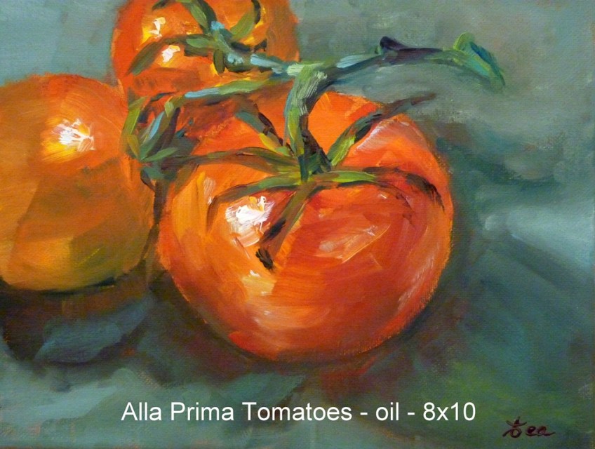 Alla Prima Tomatoes, 8x10 Oil