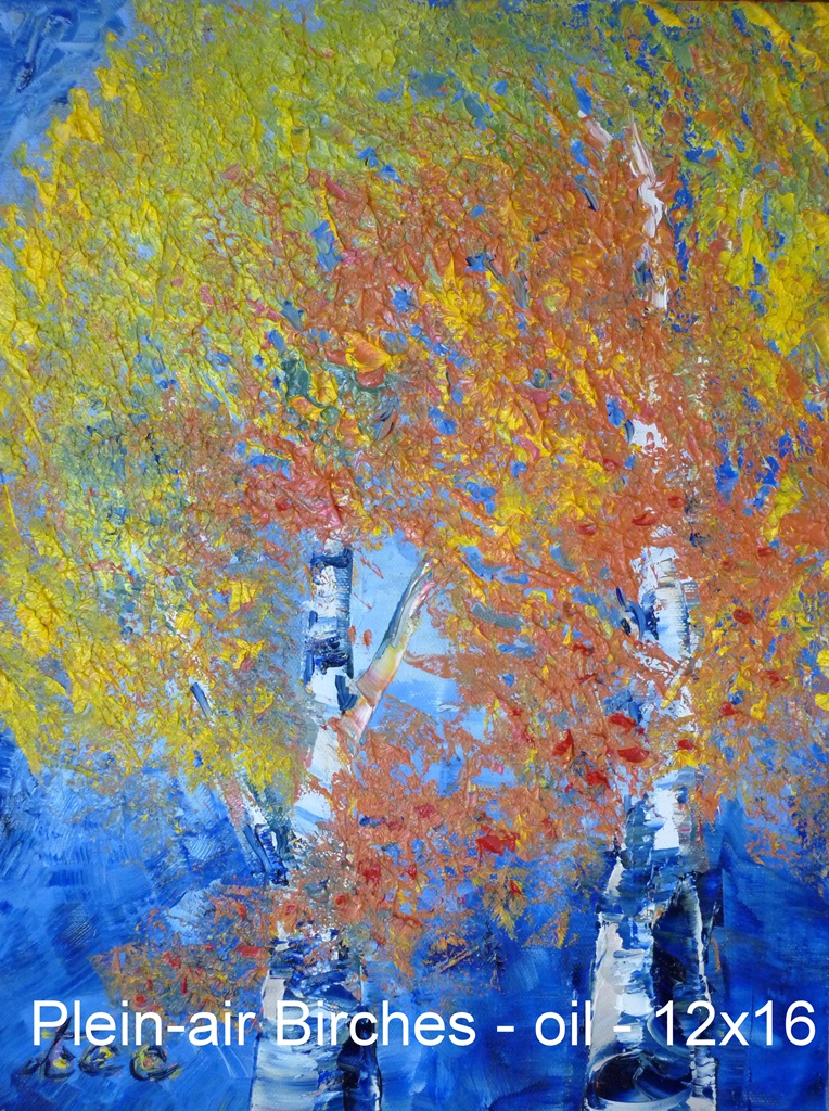Plein-Air Birches, 12x16 Oil