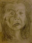 Tea Preville - 1985 - Self-portrait - charcoal