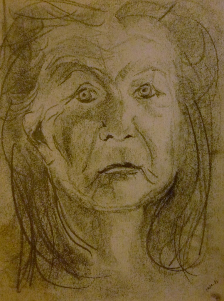 Tea Preville - 1985 - Self-portrait - charcoal
