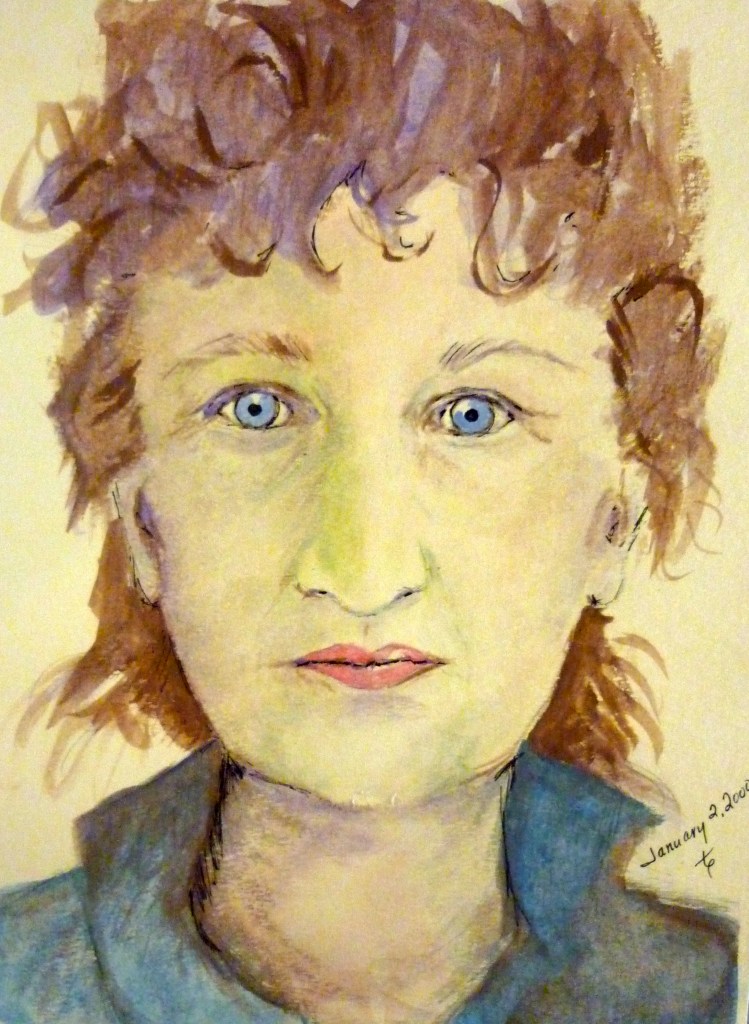 Tea Preville - 1998 - Self-Portrait - watercolour