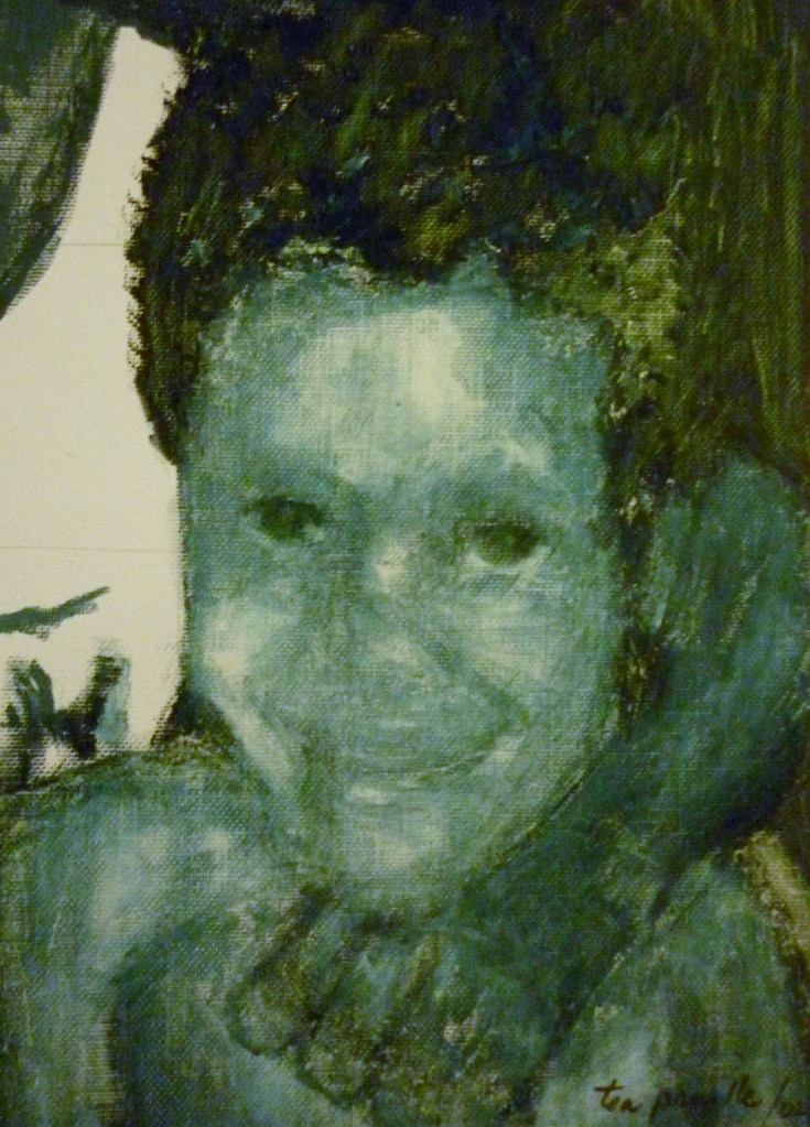 Tea Preville - 2002 -Green Boy study II - oil on canvas paper