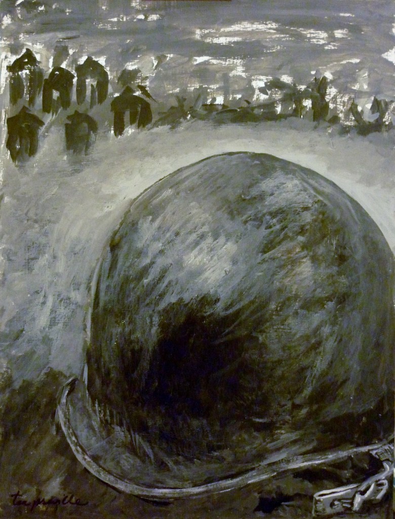 Tea Preville - 2003 - Helmet - acrylic on paper - Courtney Anderson Workshop