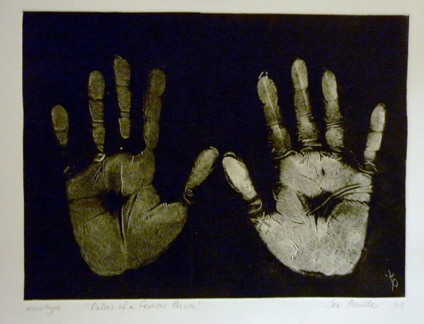 Tea Preville - 2003 - Palms of a Famous Person - Monotype - Courtney Anderson Workshop