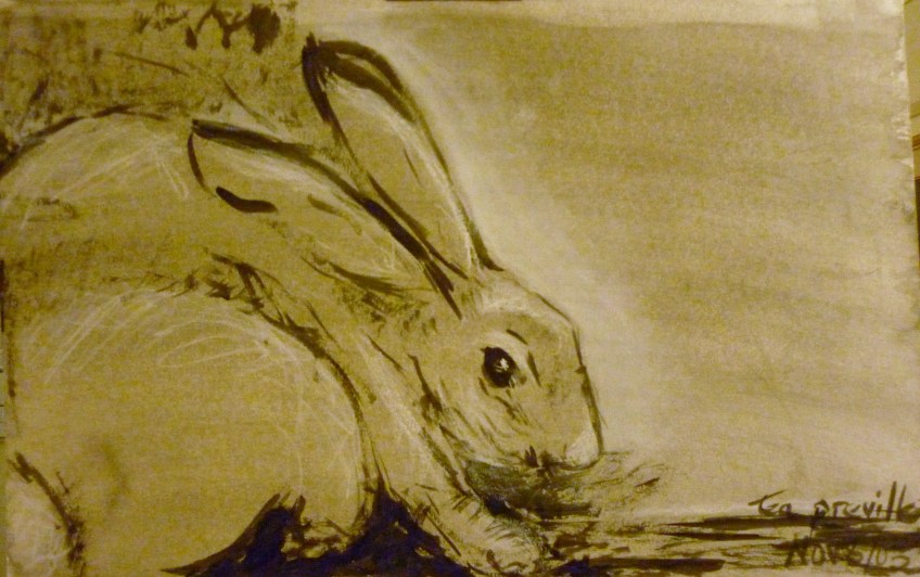 Tea Preville - 2003 - Rabbit II - ink - Deb Peabody-Thompson Workshop