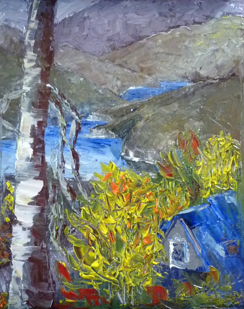 Preville, Tea, MOUNTAIN STATION, oil on board, 8x10 2014