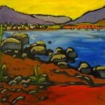 Preville, Tea, Red Sands Beach-oil on canvas, 12x12- 2015