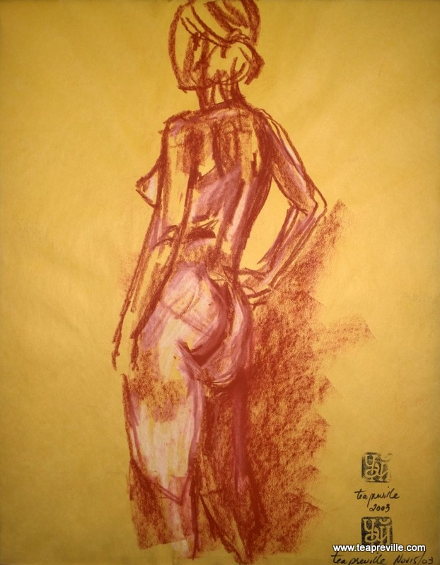 TeaPreville - 2003 -Figure I I - chalk on paper - 17x21