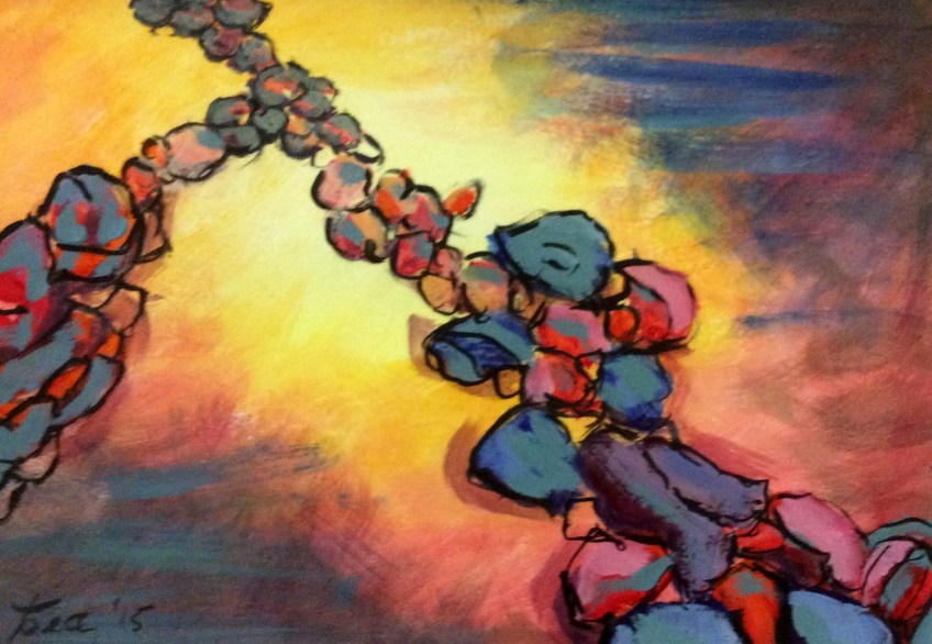 Tea Preville, GALAXY I, 10X14, Acrylic on paper, Blu Smith Workshop, 2015