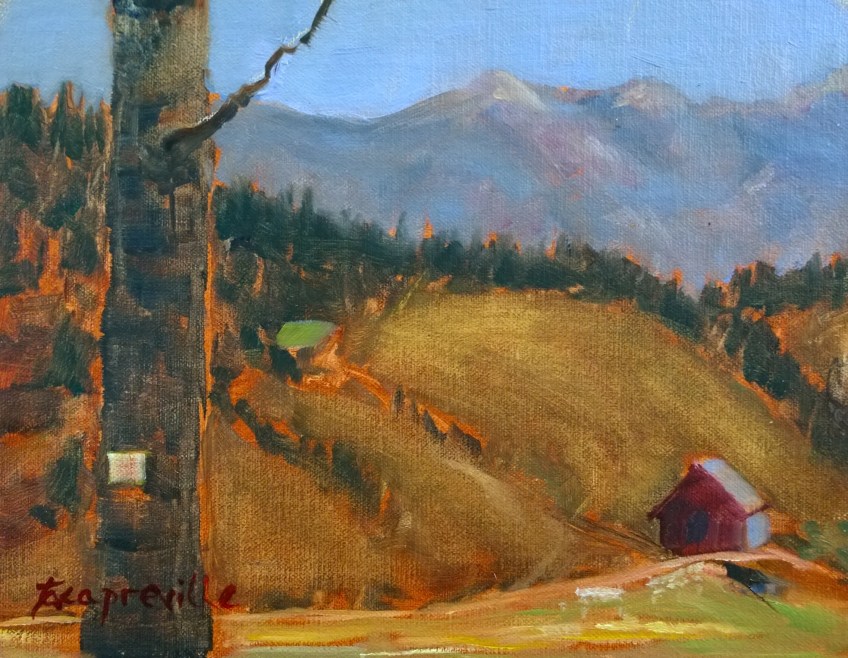 Tea Preville, End of Lake Munn, oil on board, 8x10, 2015