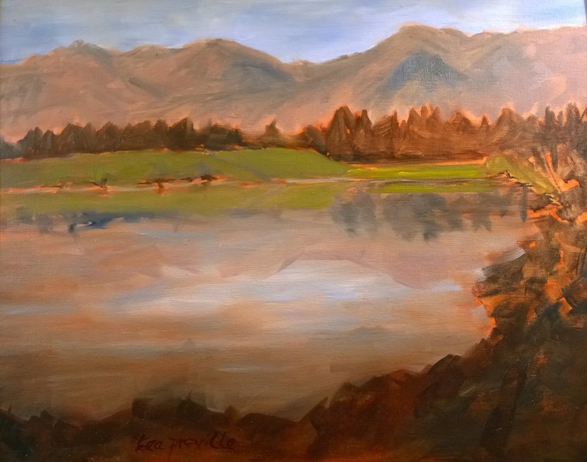 Tea Preville, Lake Enid, oil on board, 16x20, 2015