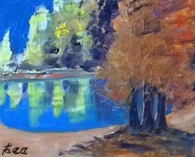 Tea Preville, Liz Wiltzen Workshop 7, oil on board, 2015